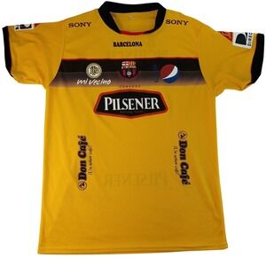 Barcelona SC Soccer Jersey Yellow Black Pilsener Sony Direct Men Size 40